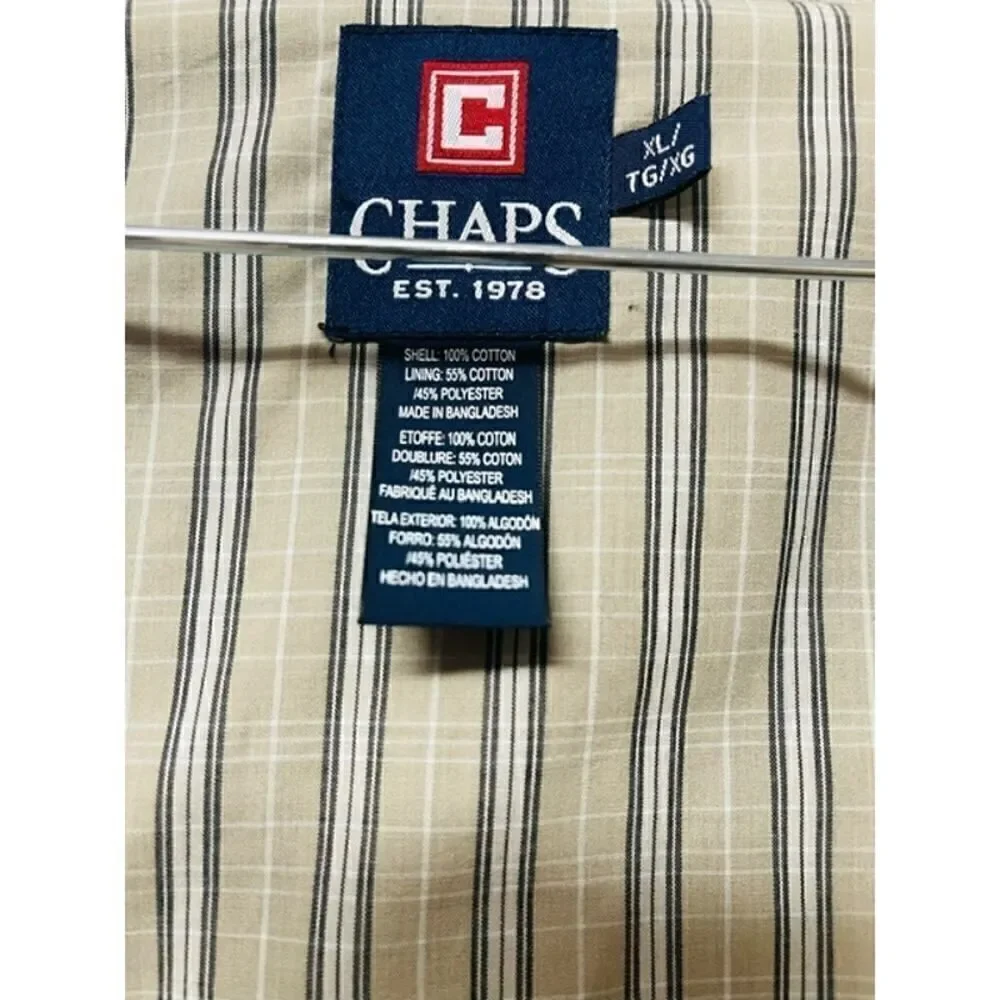 Chaps Men's Cotton XL TG XG Navy Blue Casual Jacket Inside Pocket Lined